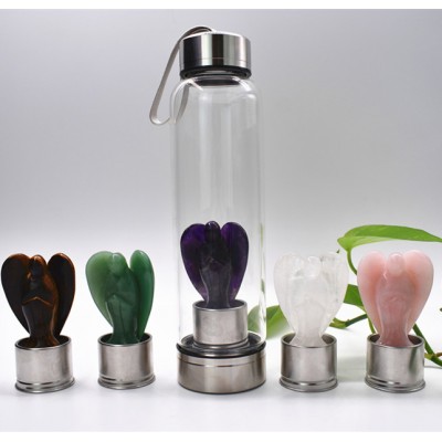 glass water bottle  glass water bottle infuser crystal crystal point wand crystal water bottle