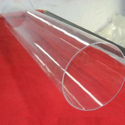 OD 100mm ID90mm fire flame clear glass fused silica tube