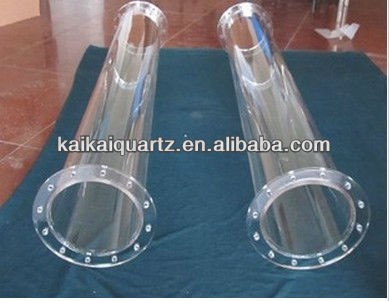 clear fused quartz glass tube weld quartz flange