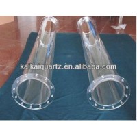 clear fused quartz glass tube weld quartz flange